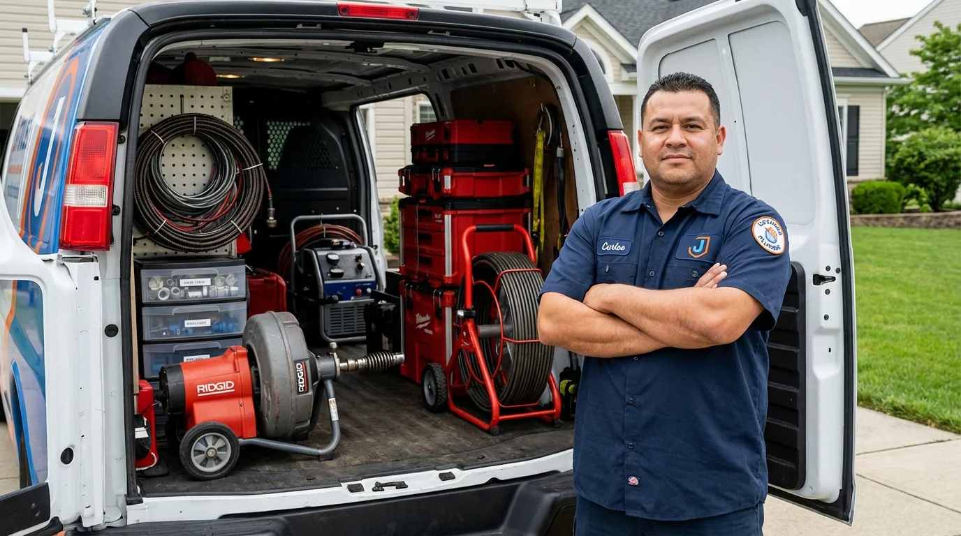Professional drain cleaning equipment and Johns Plumbing LLC plumber in Santa Maria
