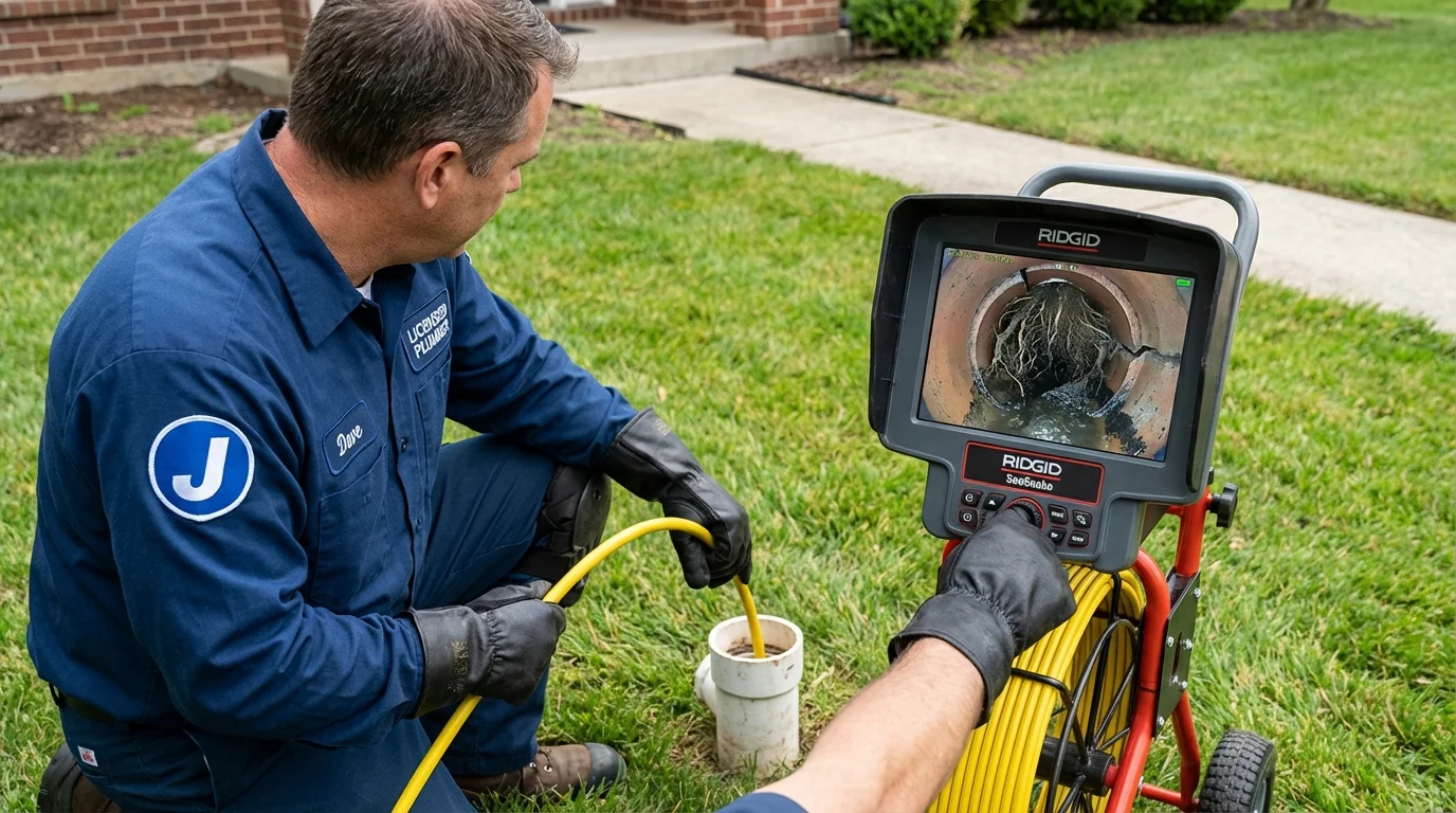 Sewer camera inspection being performed by Johns Plumbing LLC in Santa Maria
